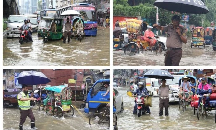 সতর্কবার্তা ট্রাফিক পুলিশের: বৃষ্টিতে রাজধানীর বিভিন্ন সড়কে জলাবদ্ধতা, যান চলাচলে বিঘ্ন; সময় নিয়ে বের হওয়ার পরামর্শ